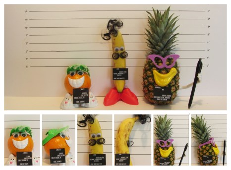 plums, police line up, dangerous fruit, Mr. Potato head, photography project