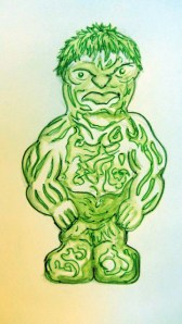 Jelly Baby designed after The Incredible Hulk