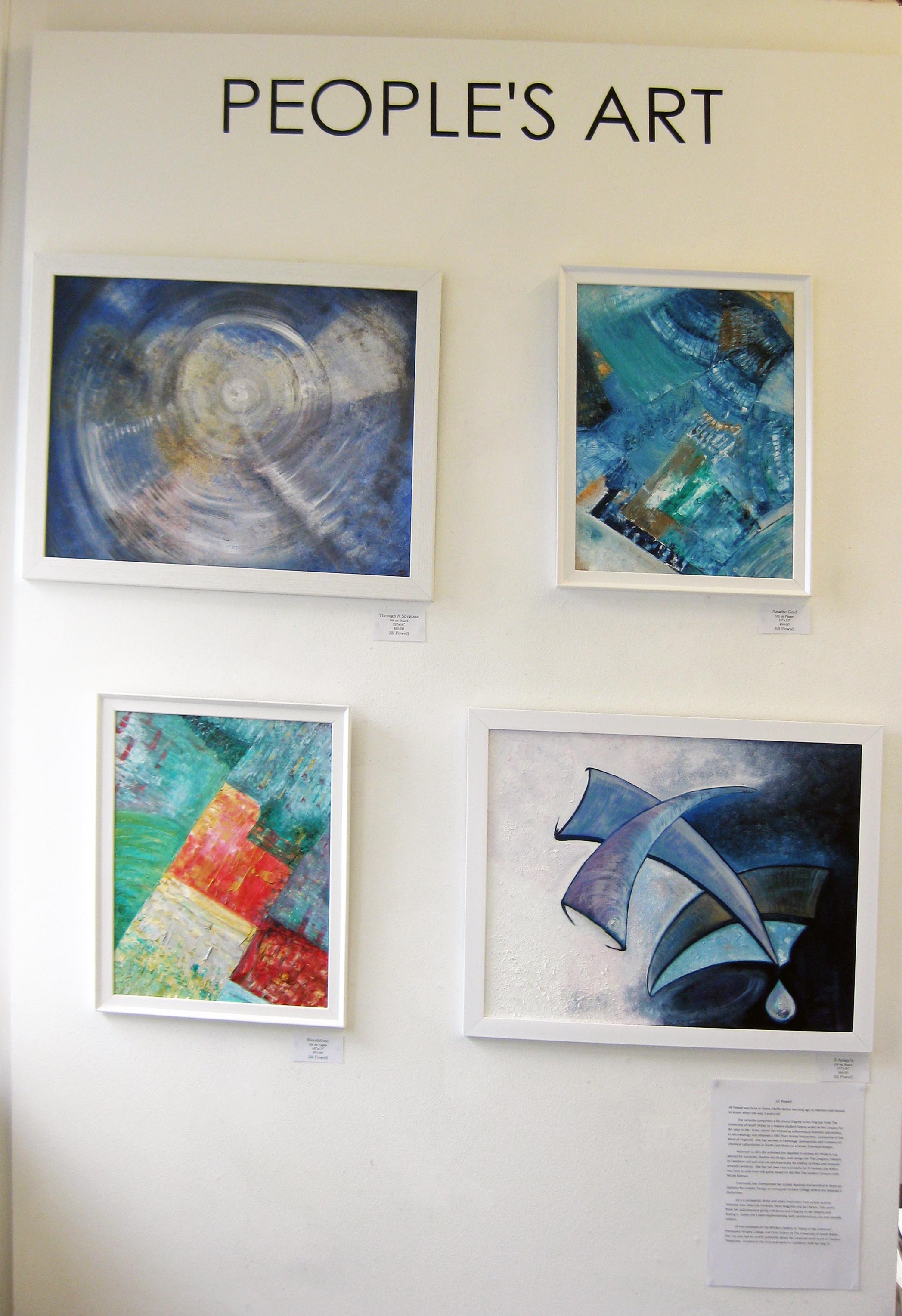 Abstact blue oil paintings