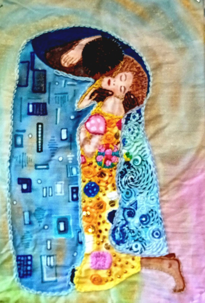 klimt's The Kiss picture with some things changed